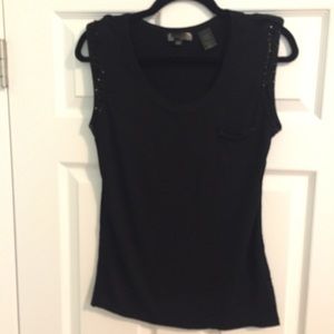 Beaded black tank top